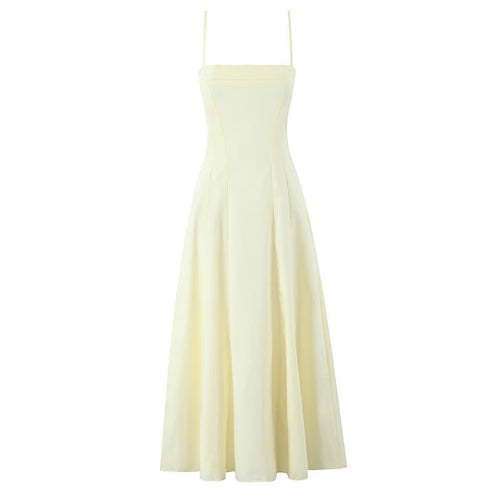 Satin Party Evening Women Midi Dress Elegant Keyhole Back A-Line Robe Sleeveless Female Long Dresses